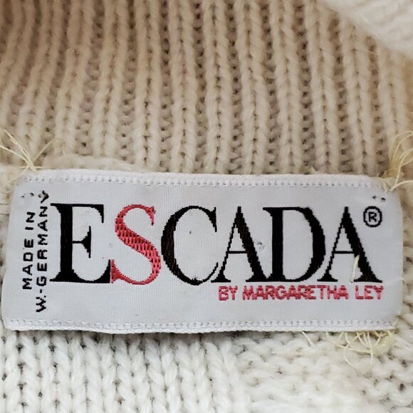 Escada Vintage 80's Turtleneck Mohair Wool Blend Women's Sweater Size 36 - Picture 9 of 15